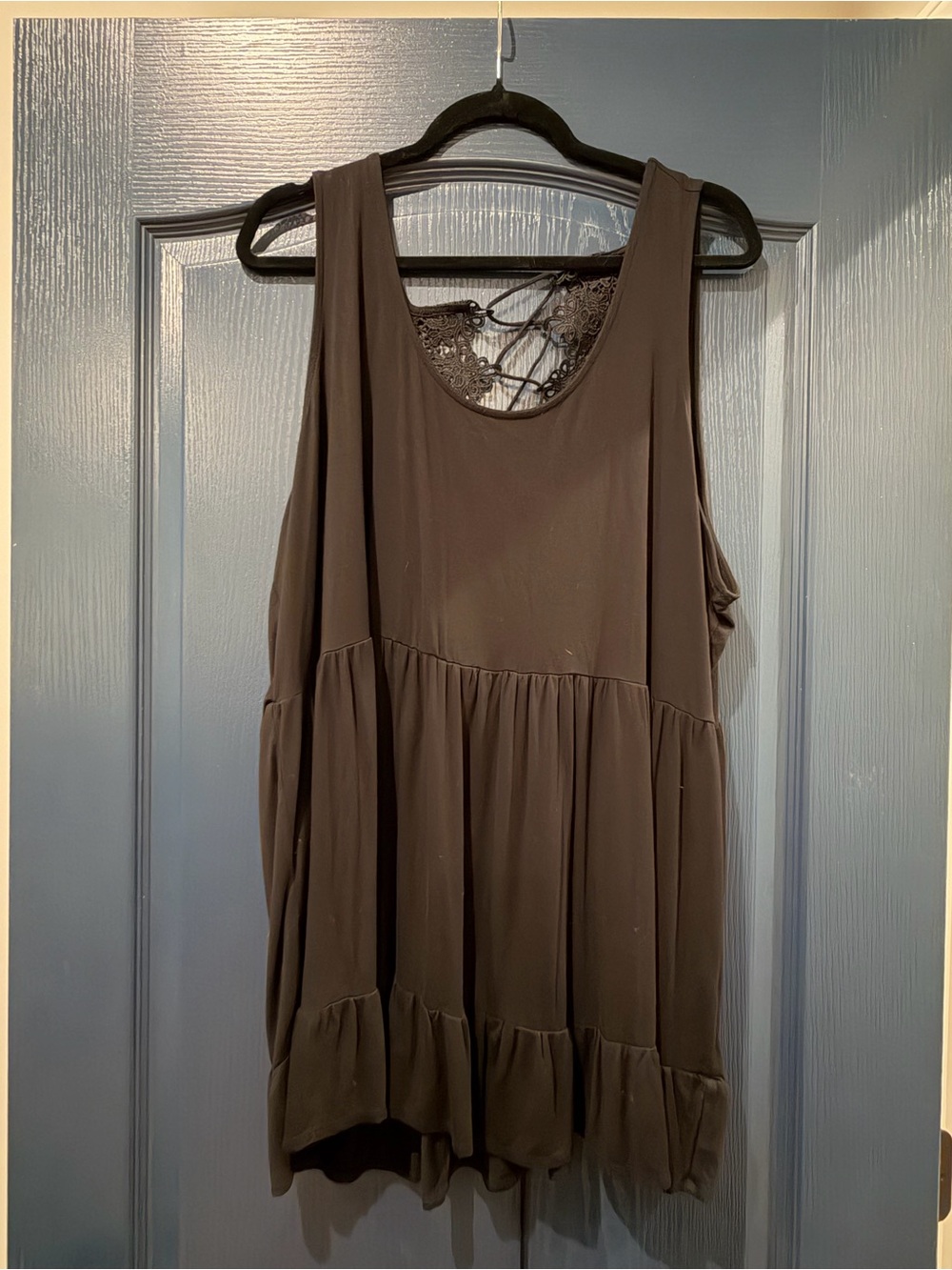 torrid Black Sleeveless Tiered Midi Dress with Lace-Up Back (2)